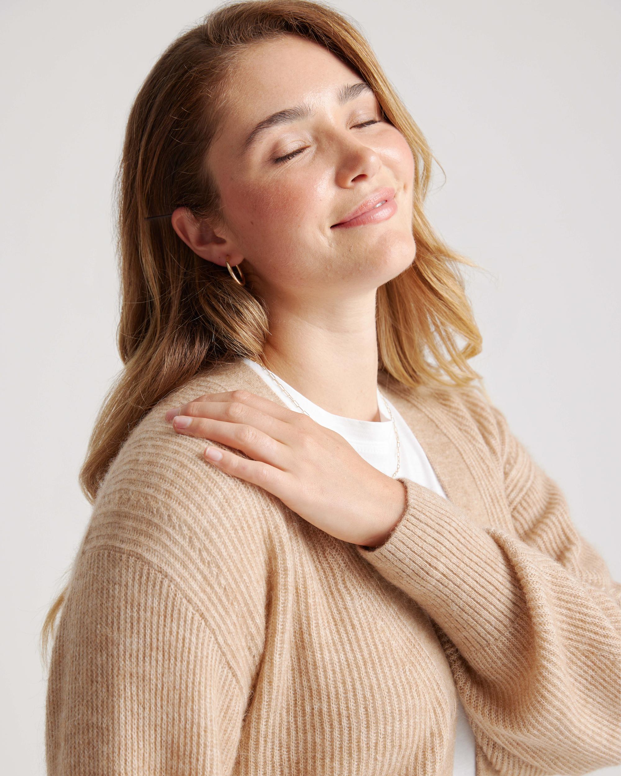 Quince | Women's Baby Alpaca-Wool Cropped Cardigan Sweater Product Image