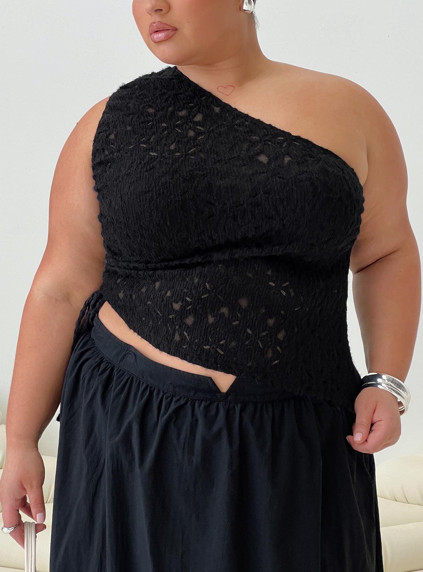 Sensua One Shoulder Top Black Product Image