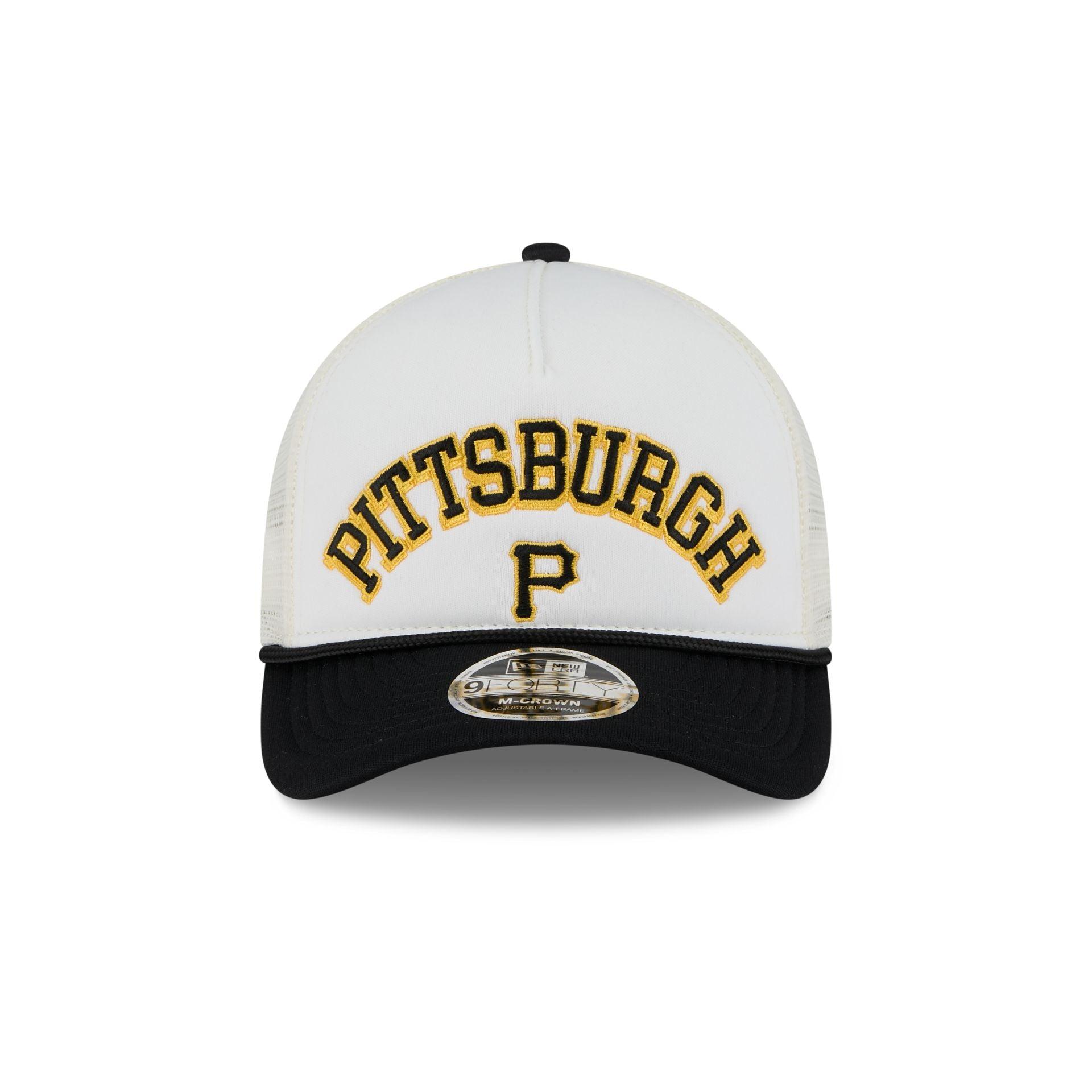 Pittsburgh Pirates Chrome Arch 9FORTY M-Crown A-Frame Trucker Hat Male Product Image
