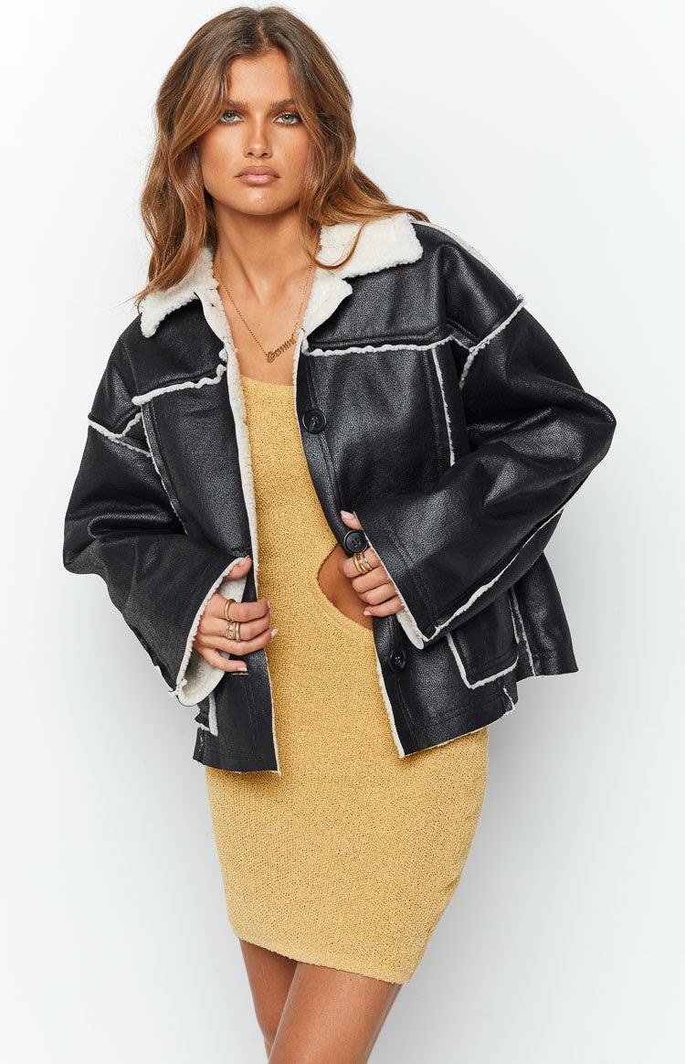 Lewis Black Fur Detail Jacket Product Image