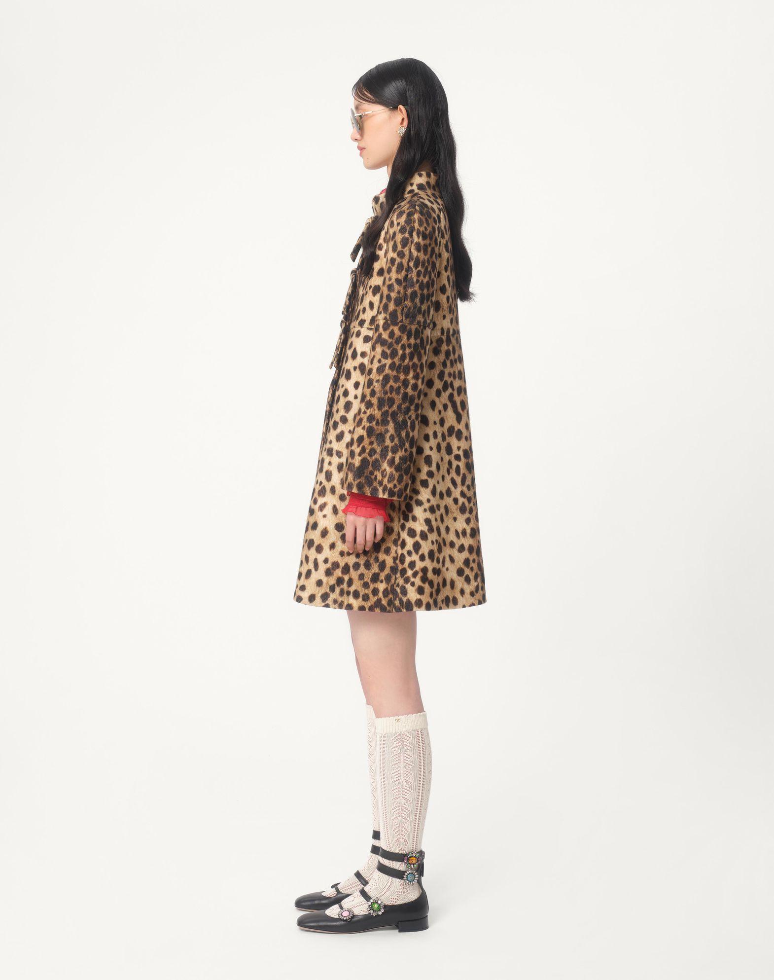 Jaguar Spots Printed Wool Cloth Coat  Product Image