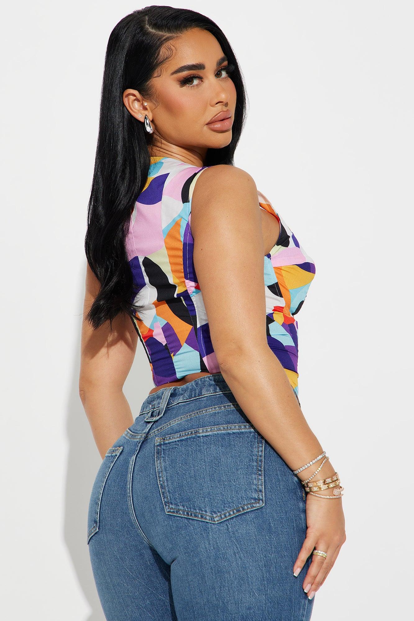 Whimsical Feel Corset Top - Multi Color Product Image