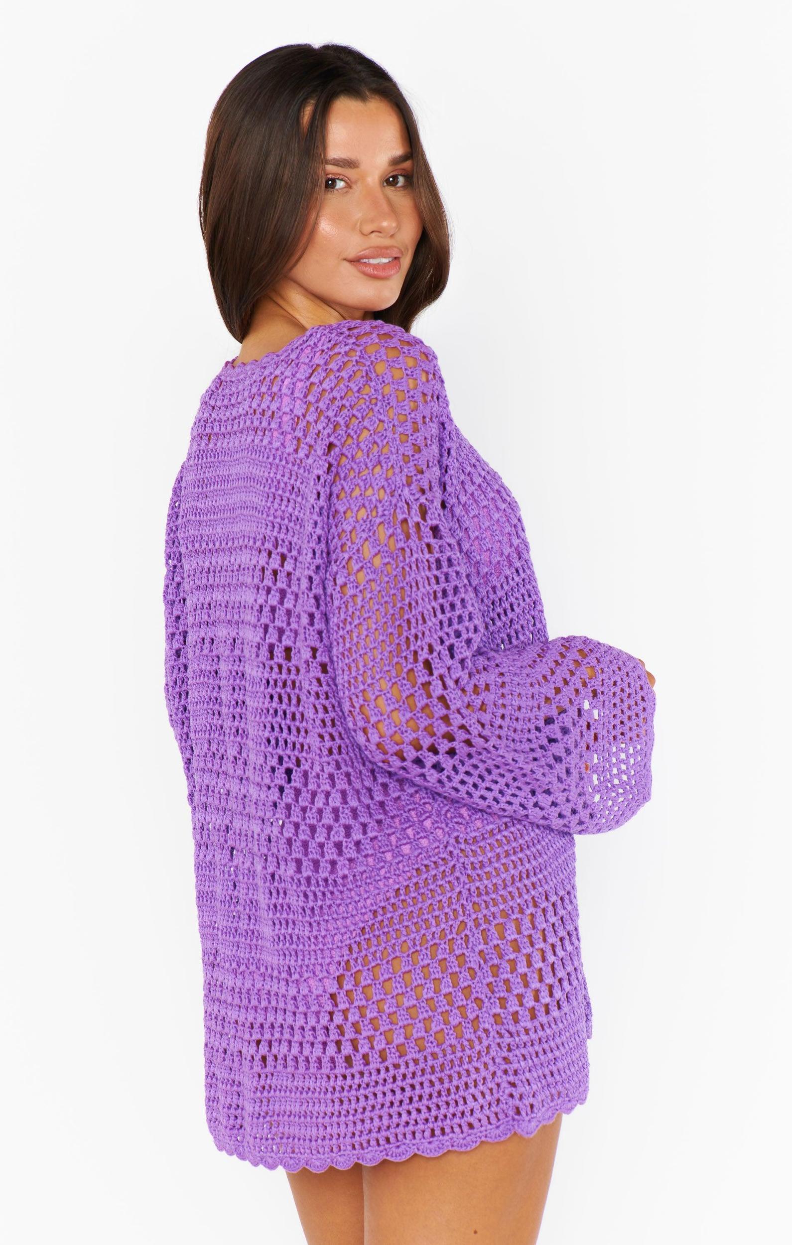 Paula Pullover ~ Ultra Violet Crochet Product Image