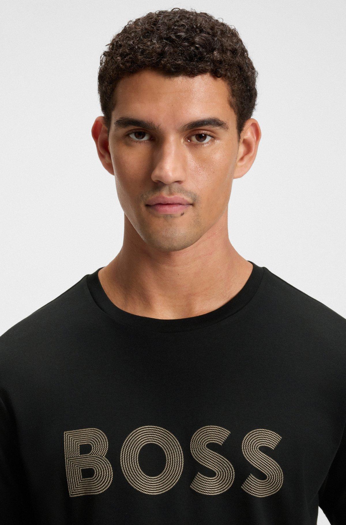 Pima-cotton T-shirt with gloss logo Product Image