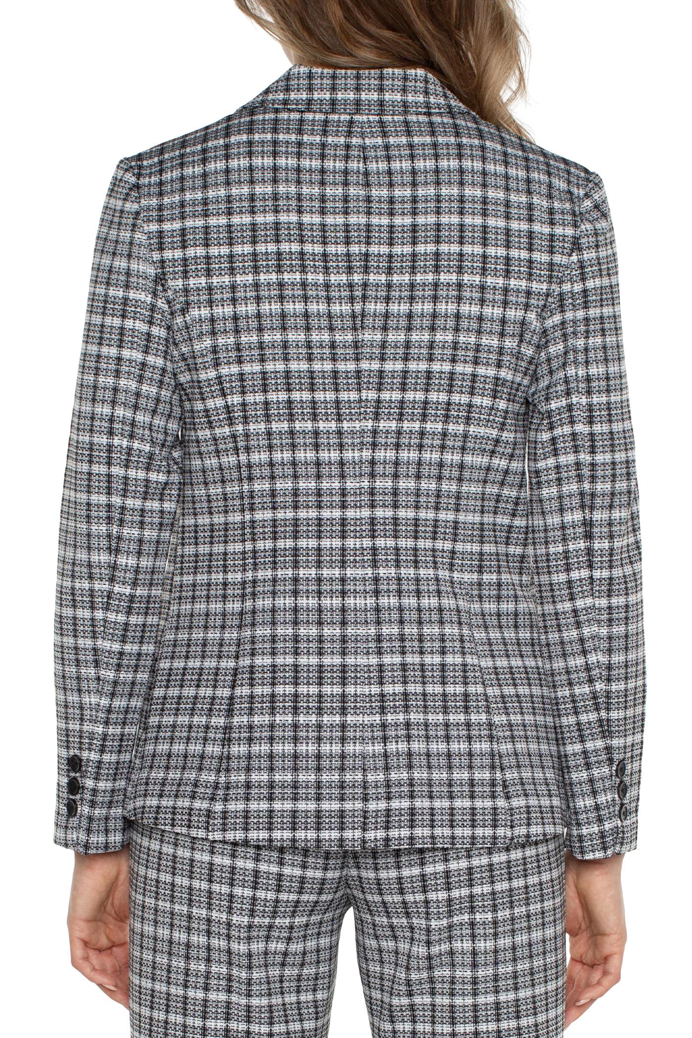 Black and White Plaid Blazer Product Image