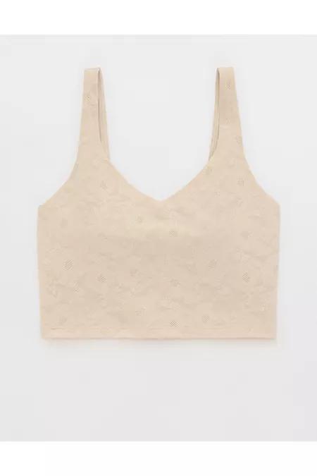 OFFLINE By Aerie Lace Low Key Longline Sports Bra Women's Product Image