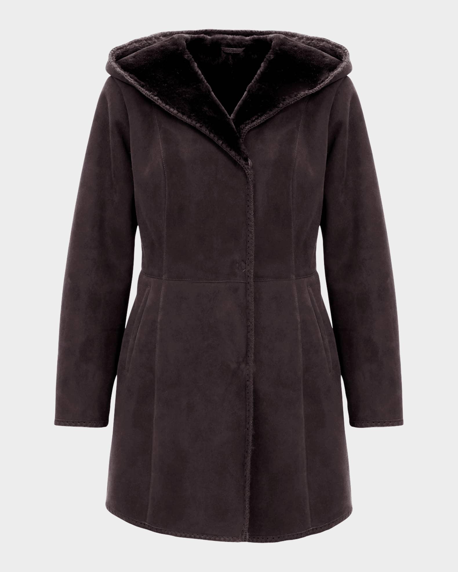 Merino Shearling Lamb Parka With Emboidered Trim Product Image