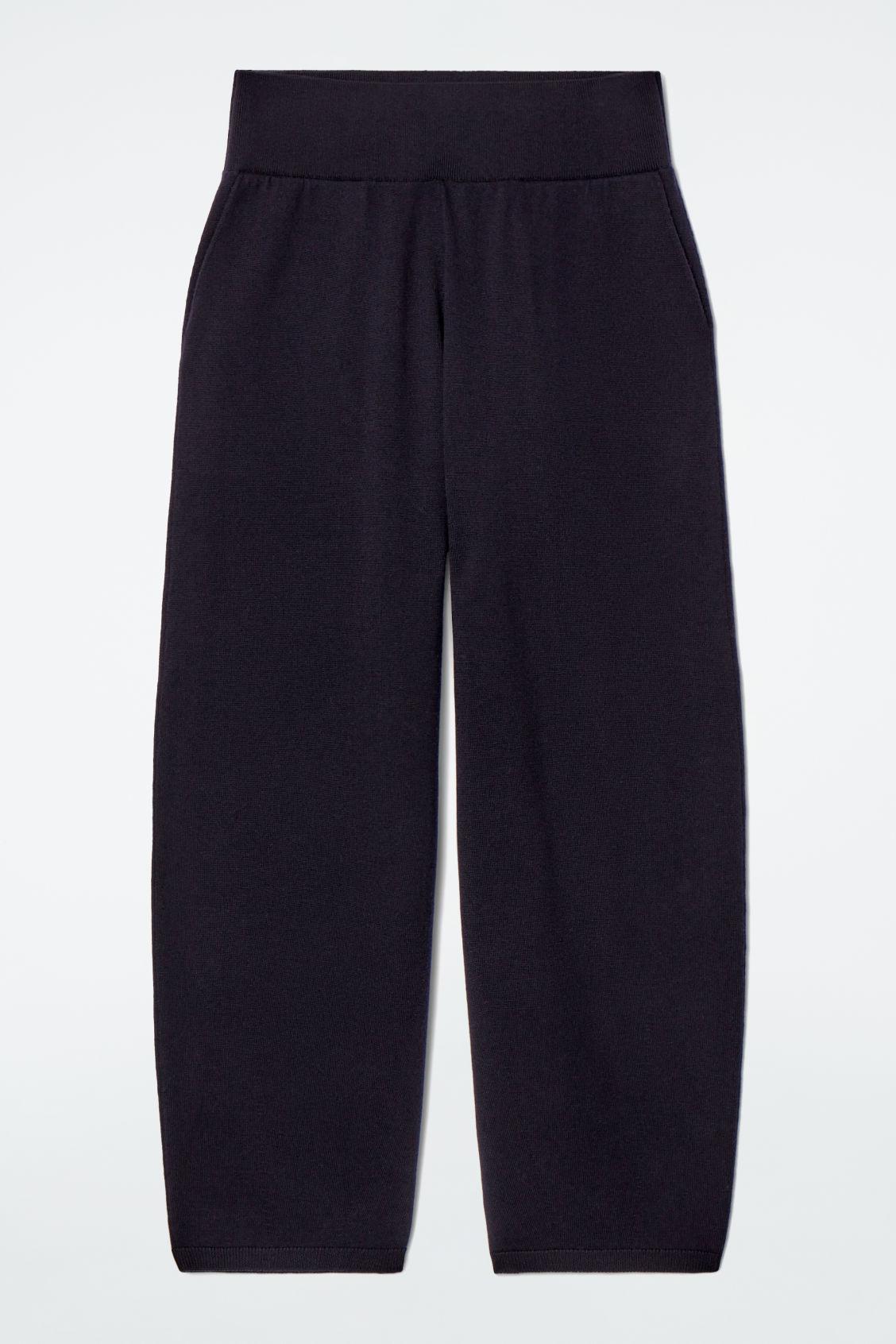 MERINO WOOL BARREL-LEG PANTS Product Image