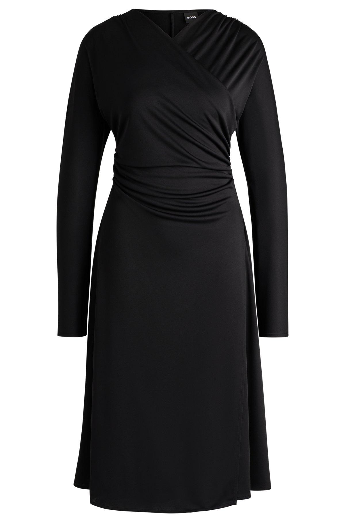 Long-sleeved dress with wrap front Product Image
