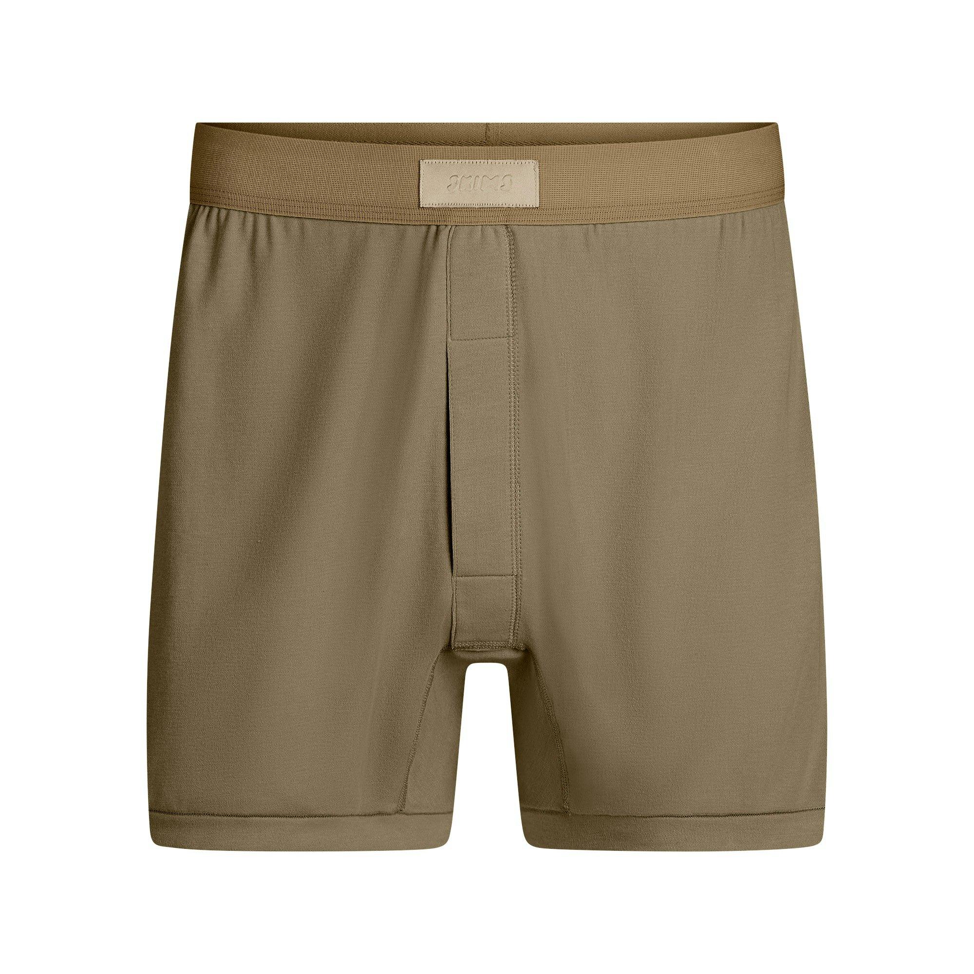 SKIMS COTTON MENS KNIT BOXER | ARMY Product Image