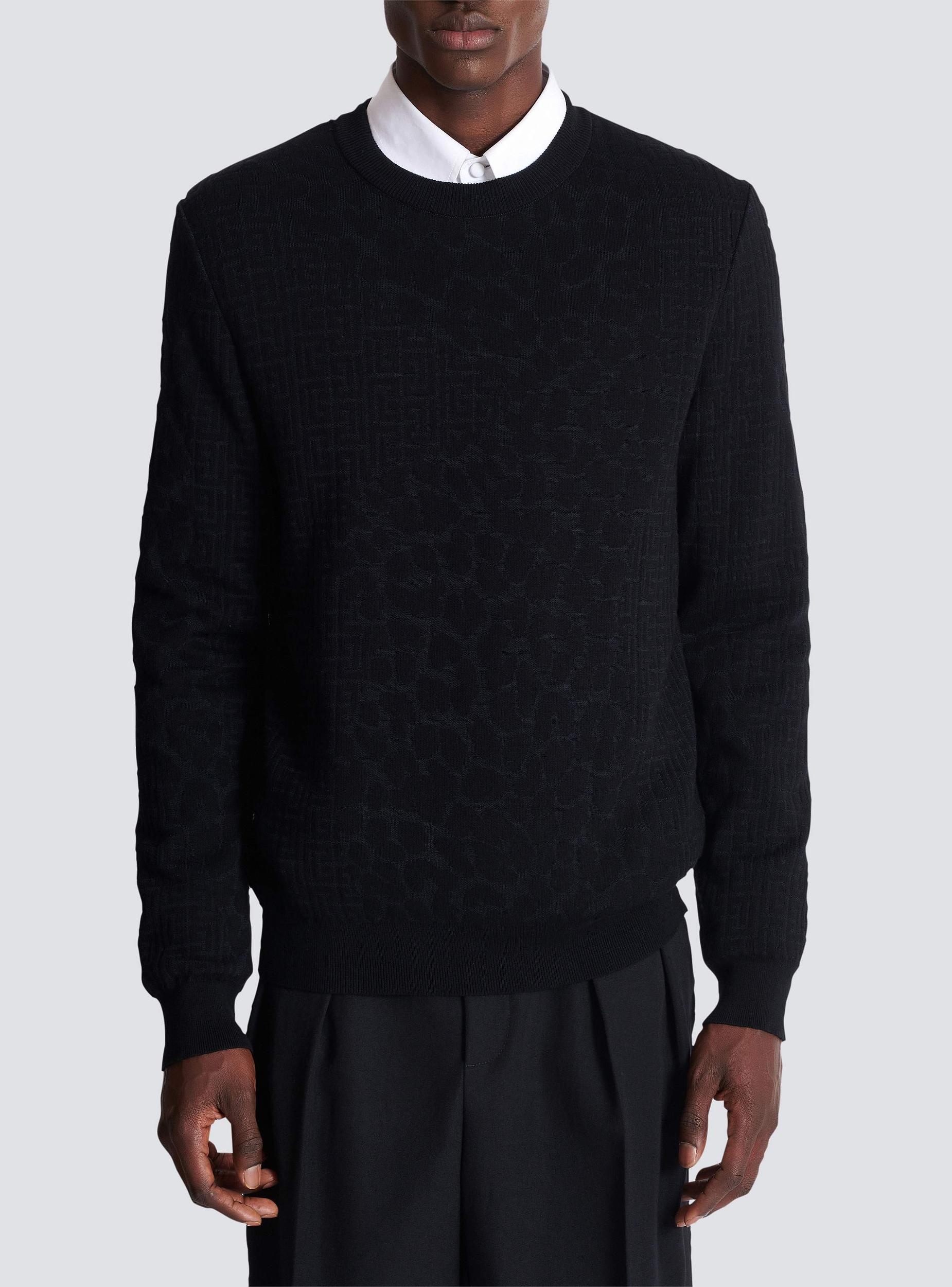 Monogram knit and leopard pattern jumper Product Image