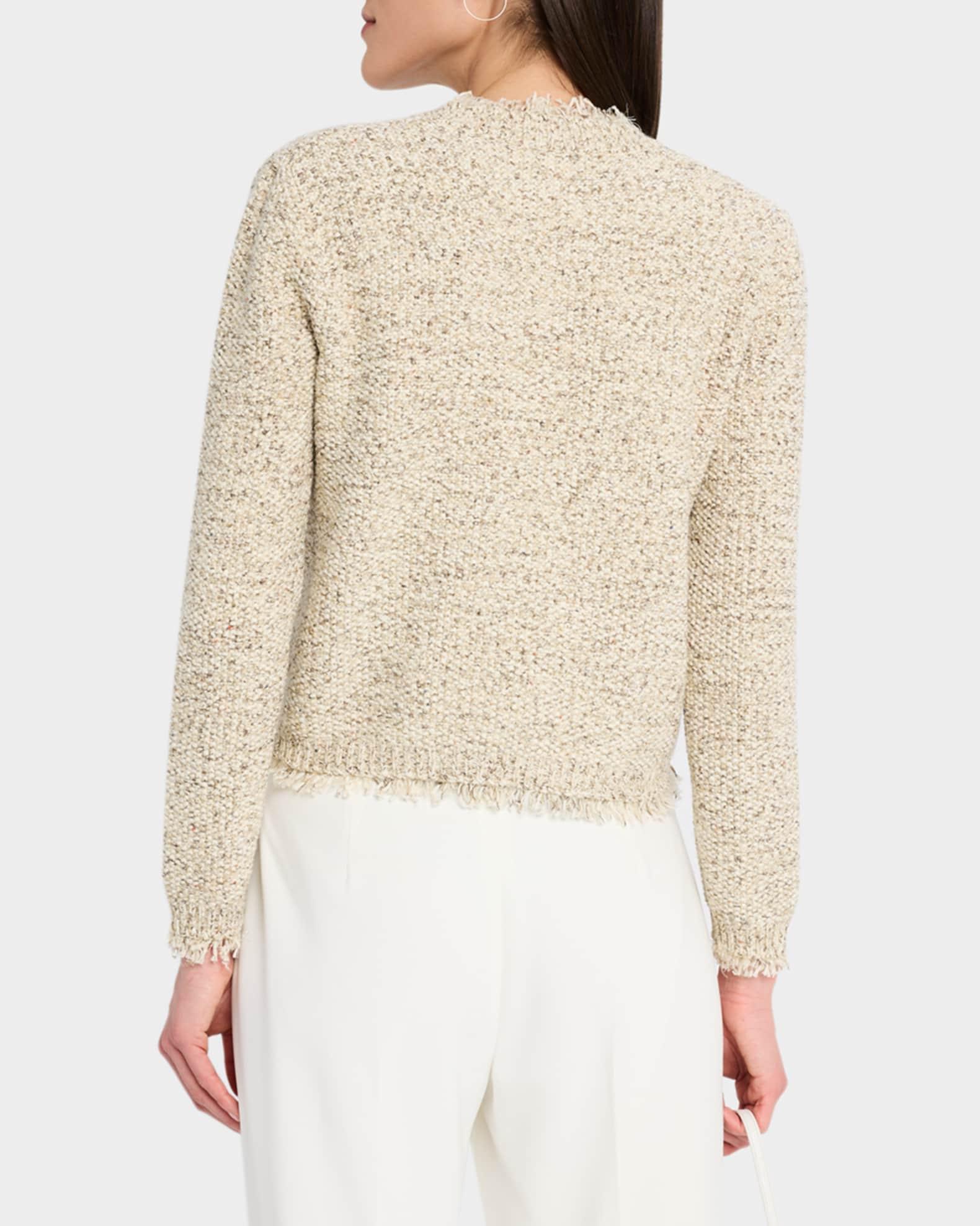 Emorie Fringe-Trim Tweed Knit Jacket Product Image