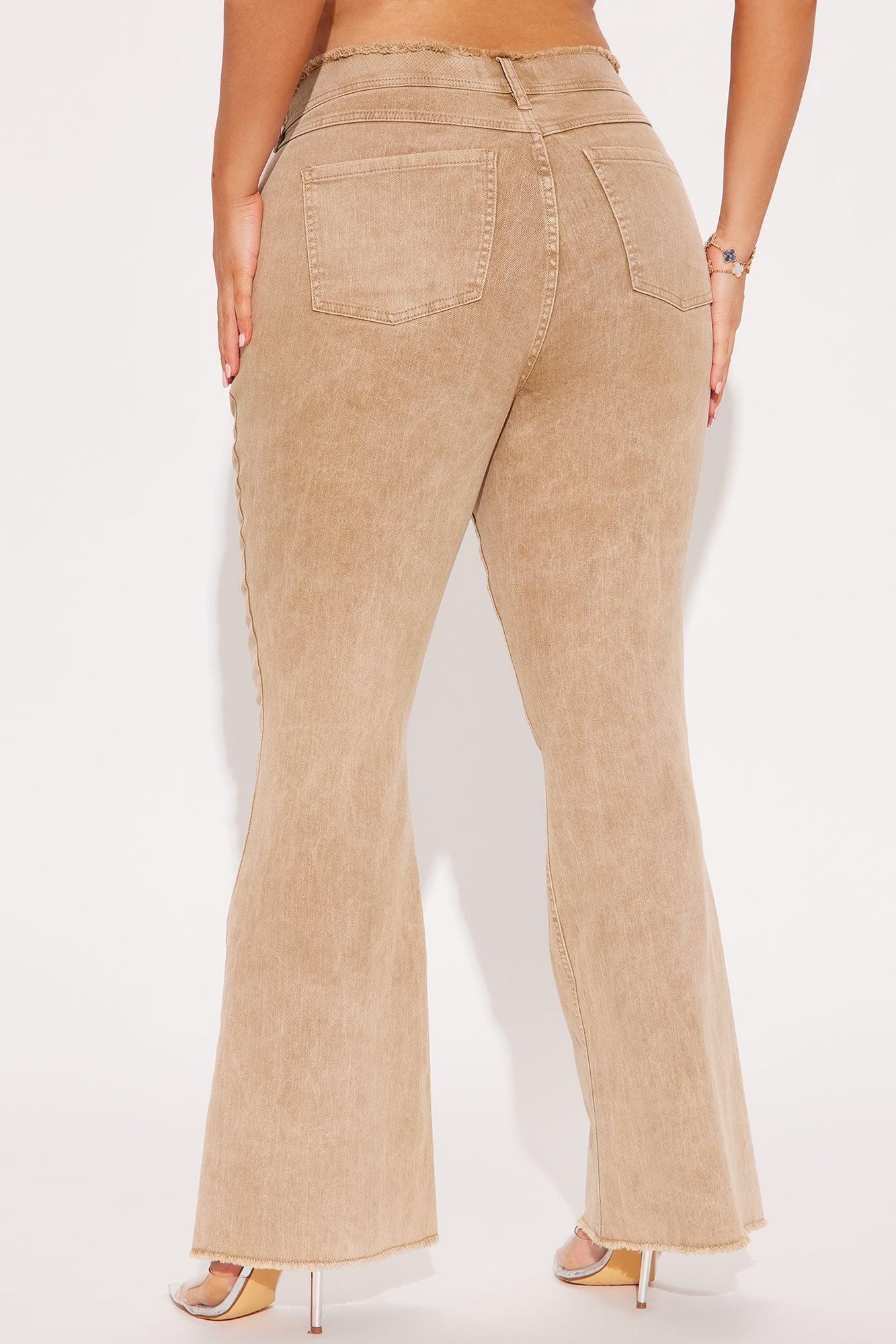 Brighten Your Day Flare Pant - Khaki Product Image