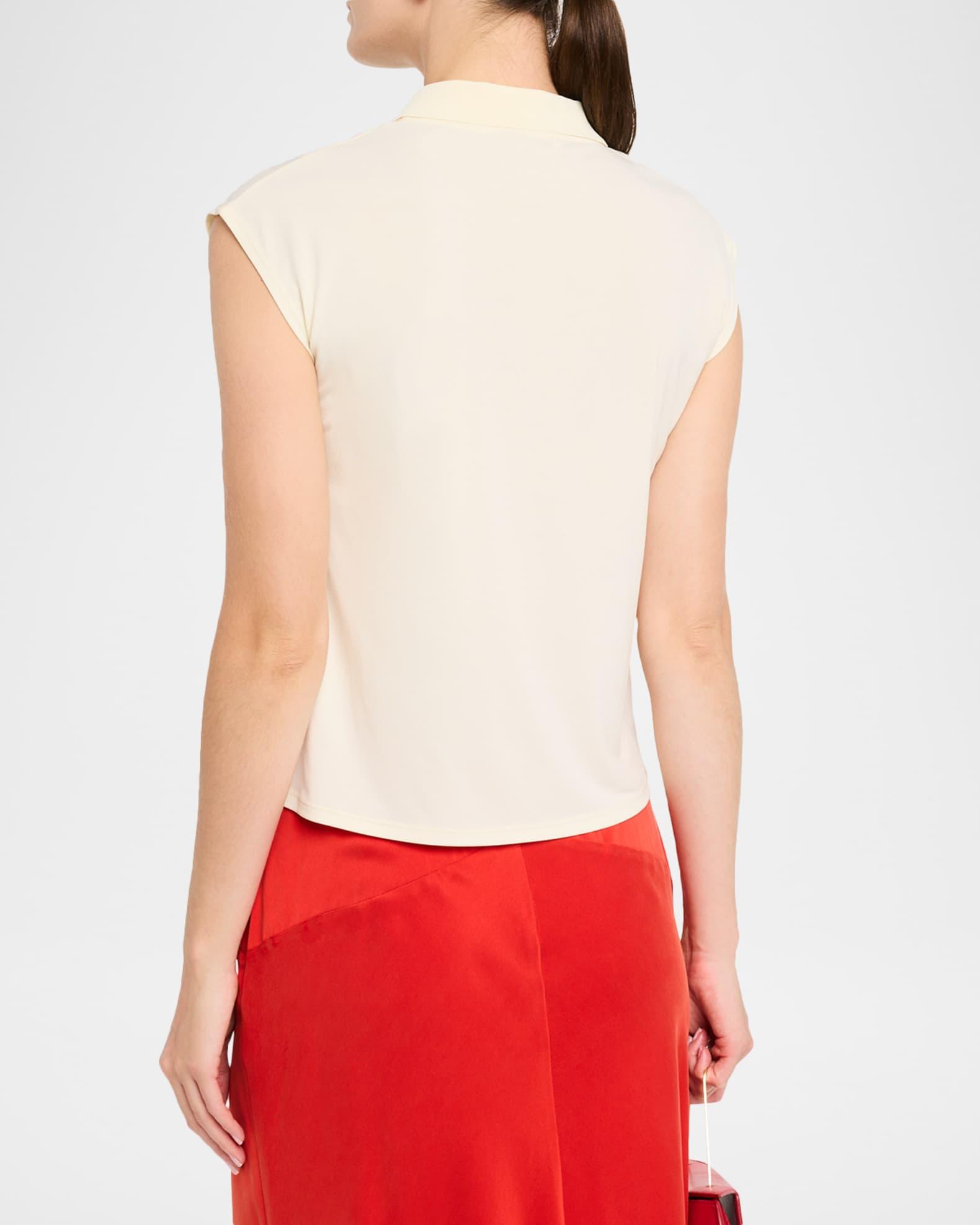 Cap-Sleeve Polo Top Product Image