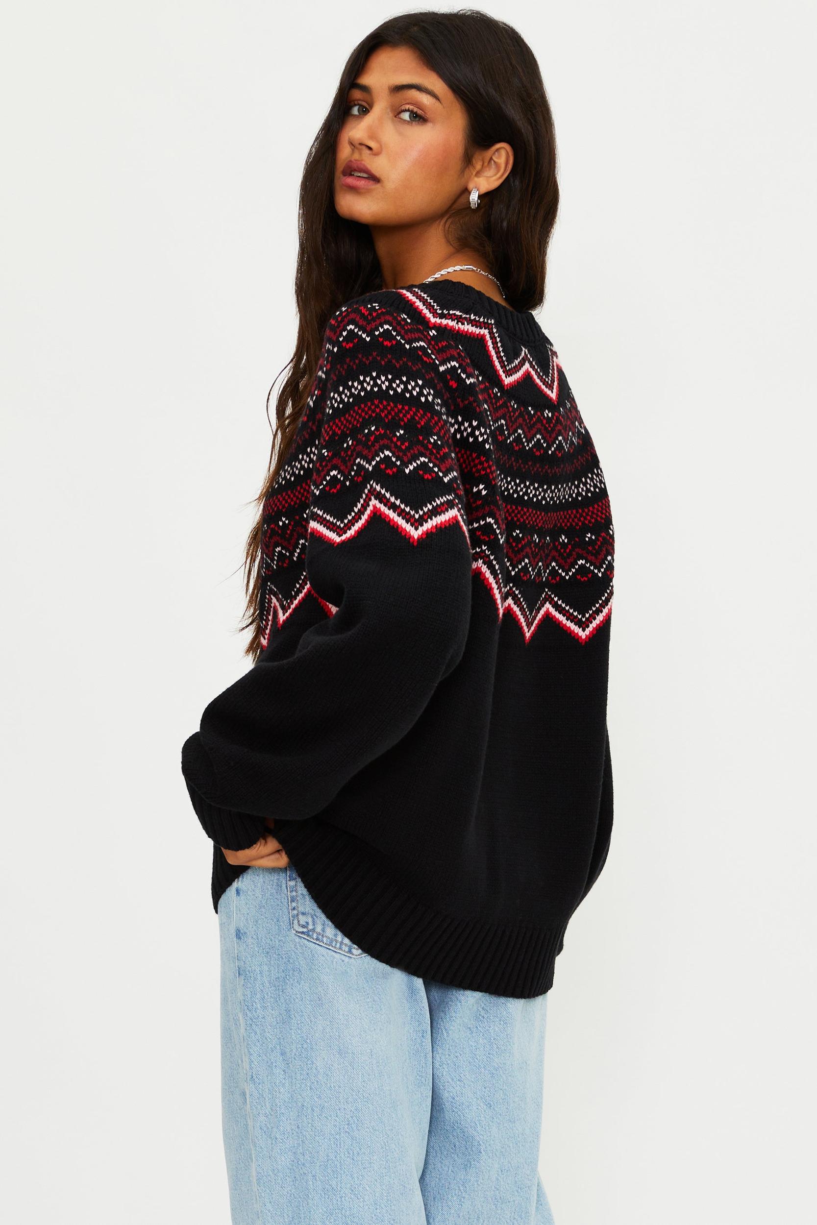 Anthropologie X Beach Riot Seraphine Cardigan Black Cheers Fairisle Product Image
