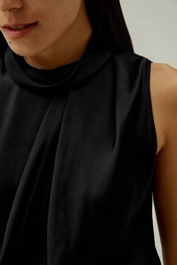 LILYSILK Silk Blouse Women - Dark Olive Mulberry Silk - Elegant Cowl Neck Blouse XS Product Image