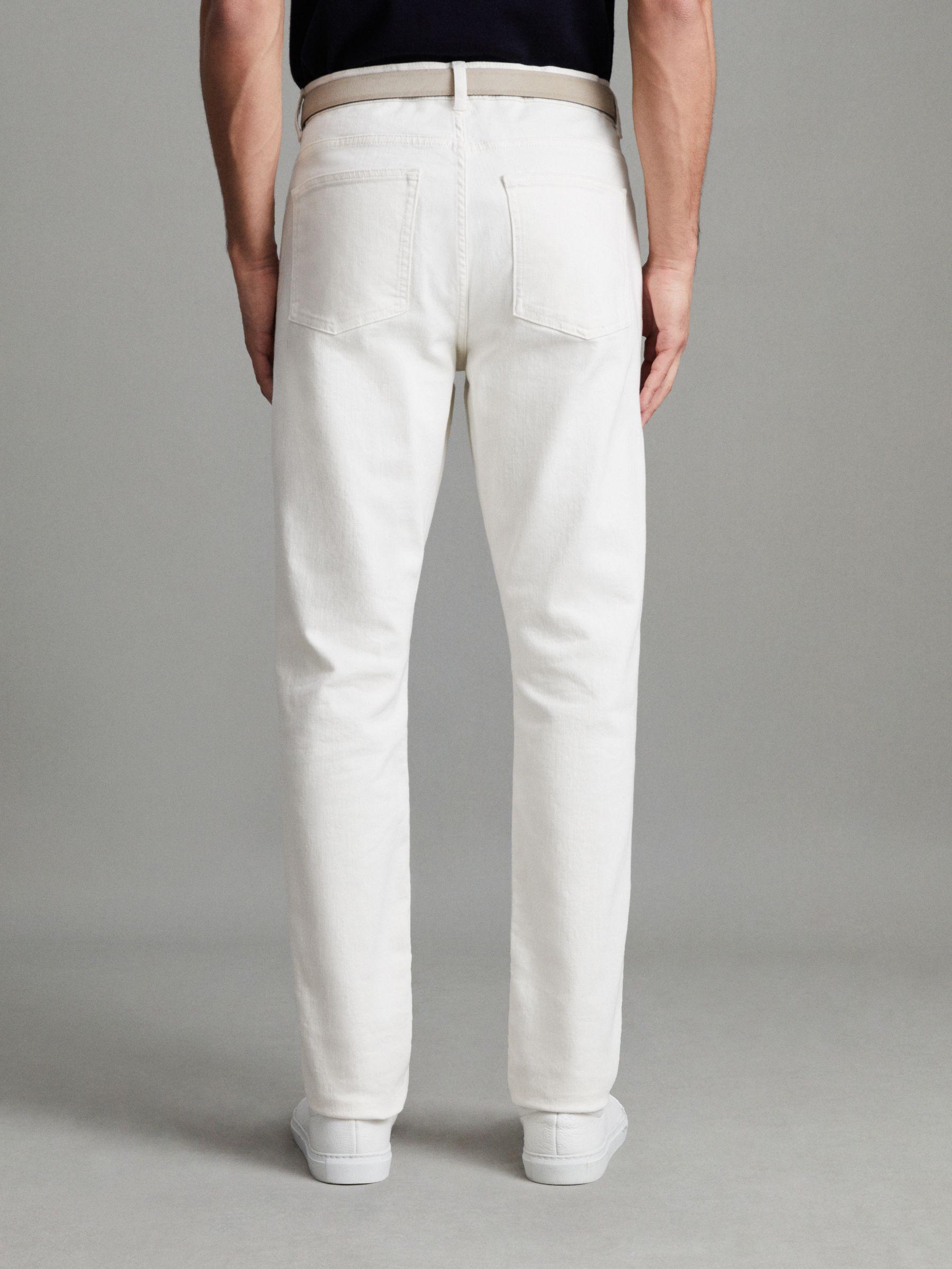Tapered Slim Fit Jeans in Ecru Product Image