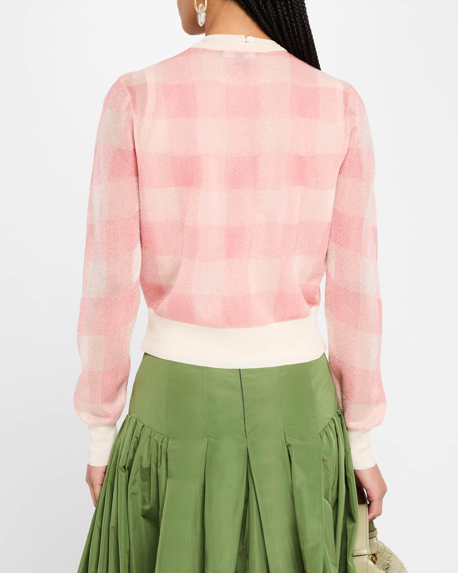 Check Crewneck Cardigan Product Image