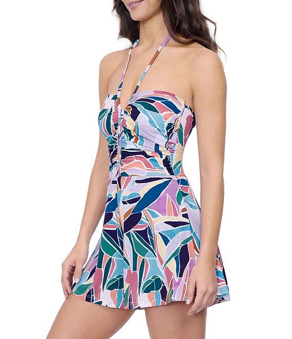 Profile By Gottex Aura Halter Sweetheart Neck Tummy Control Bandeau Romper Swimdress Product Image