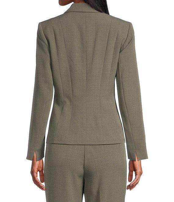 Kasper Petite Size Stretch Crepe Notch Lapel Neckline Long Sleeve Blazer Product Image