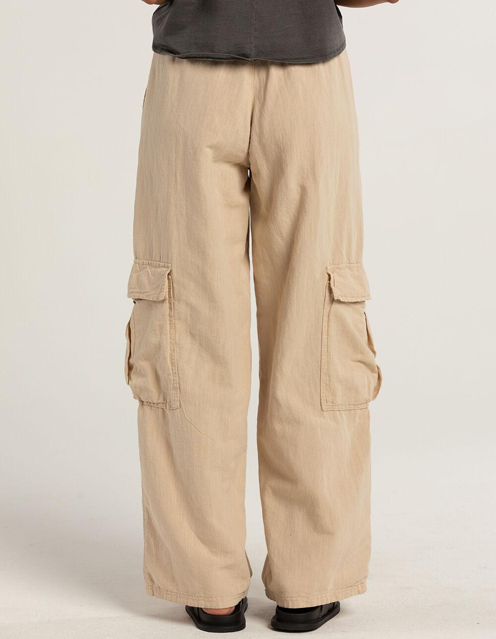 BDG Urban Outfitters Luca Womens Linen Cargo Pants - ECRU Product Image