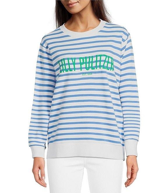 Lilly Pulitzer Ballad Terry Knit Cotton Ribbed Crew Neck Long Sleeve Logo Sweatshirt Product Image