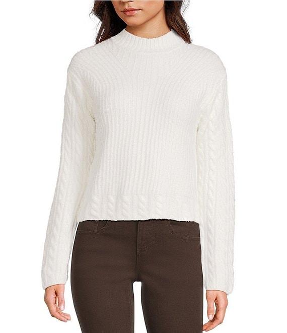 GB Mock Neck Cable Knit Sweater Product Image