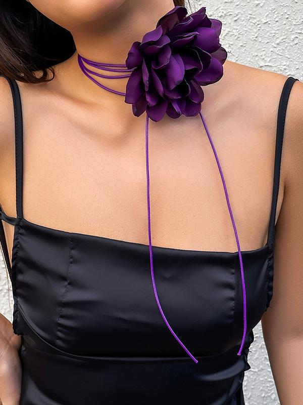 Flower Shape Lace-Up Dainty Necklace Accessories Product Image