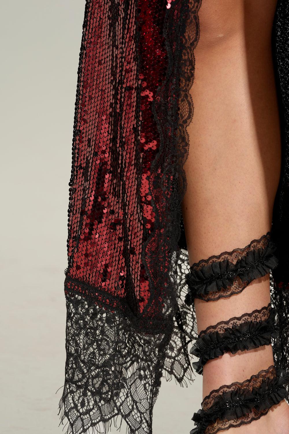 ONLY ONE SEQUIN LACE MAXI DRESS Product Image