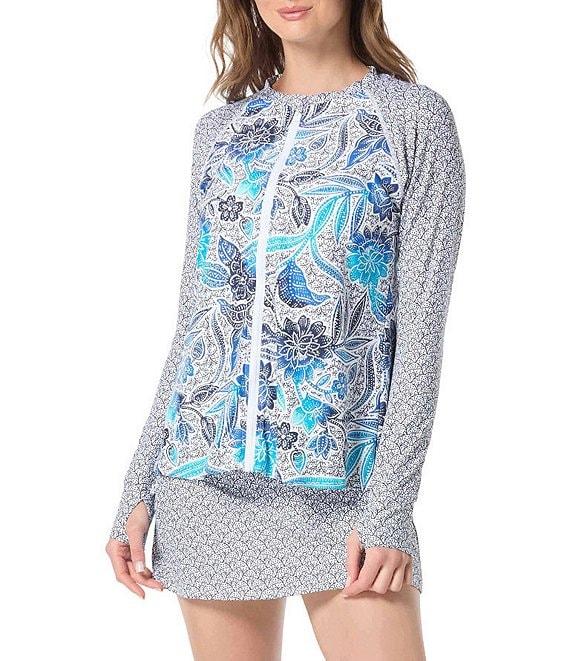 Beach House Samoan Floral Empower Scoop Neck Crop Swim Top Product Image