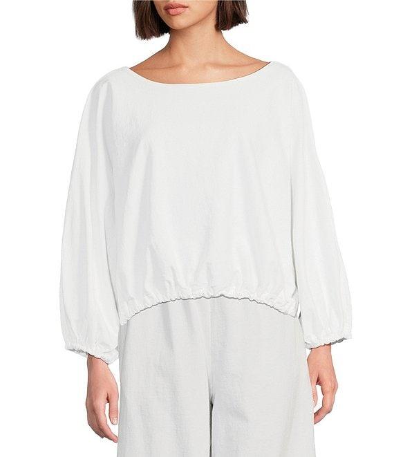 Bryn Walker Cotton Jersey Gianna Round Neck Long Sleeve Shirt Product Image