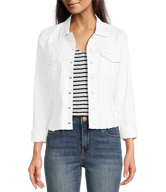 KUT from the Kloth Stretch Denim Point Collar Long Sleeve Jacket Product Image