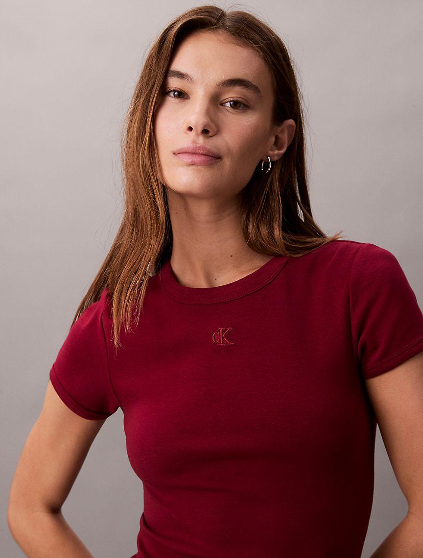 Cotton Contour Rib Monogram Logo Mini Dress Product Image