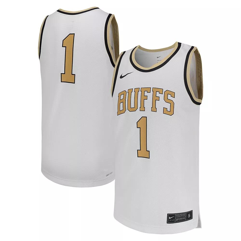 Men's Nike #1 White Colorado Buffaloes Replica Basketball Jersey,  Product Image
