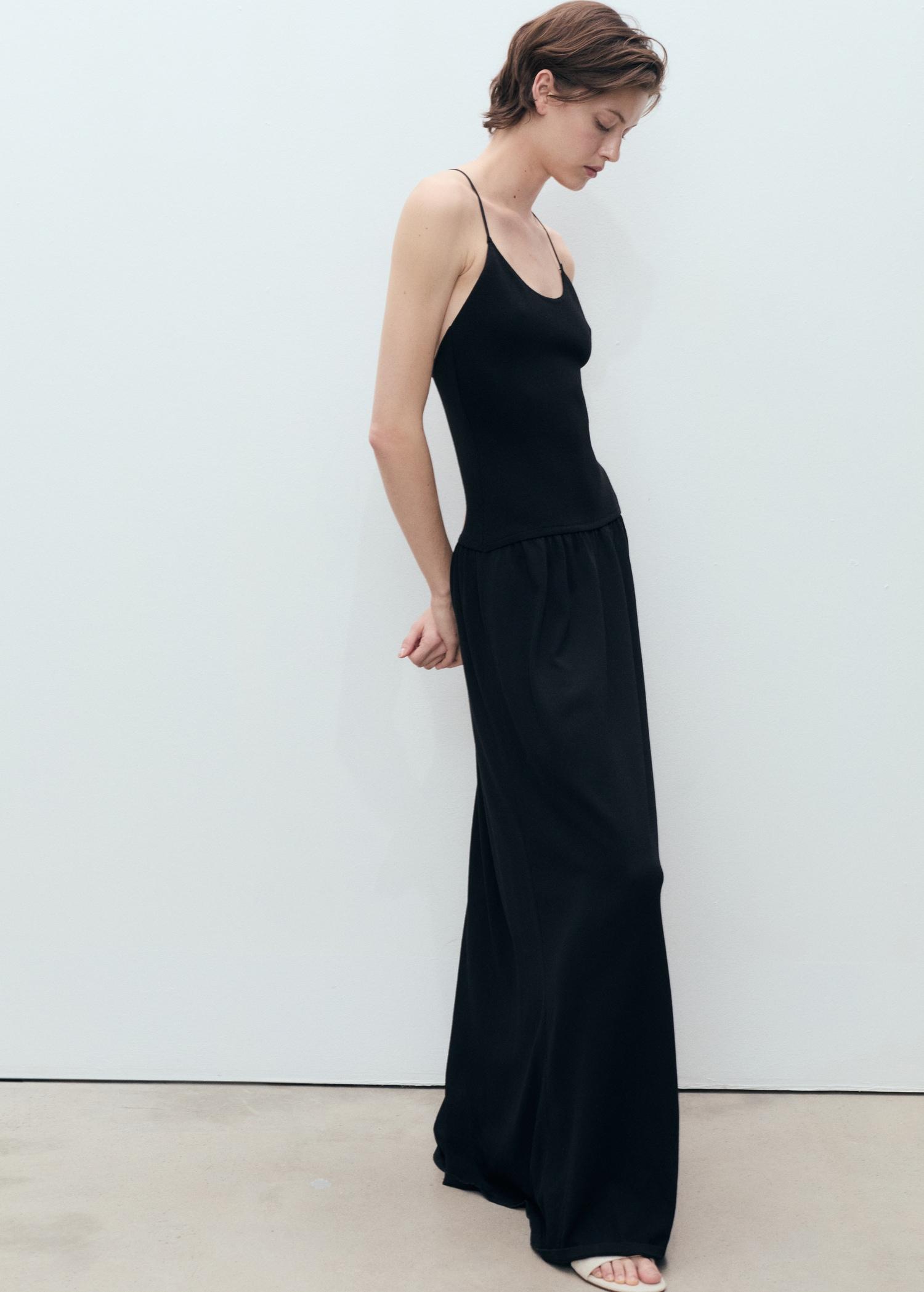 Cross-back knitted dress - Women | MANGO USA Product Image