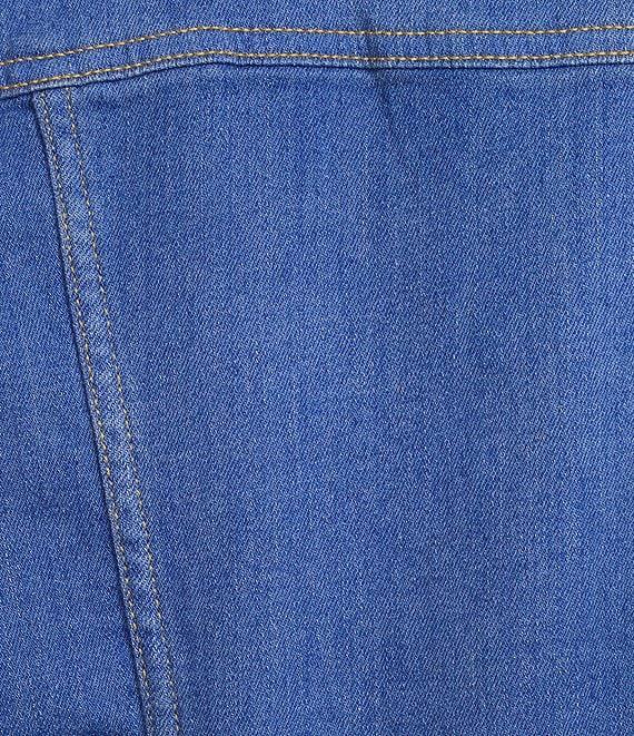 Lilly Pulitzer Seaspray Denim Point Collar Long Sleeve Chest Pocket Button Down Jacket Product Image