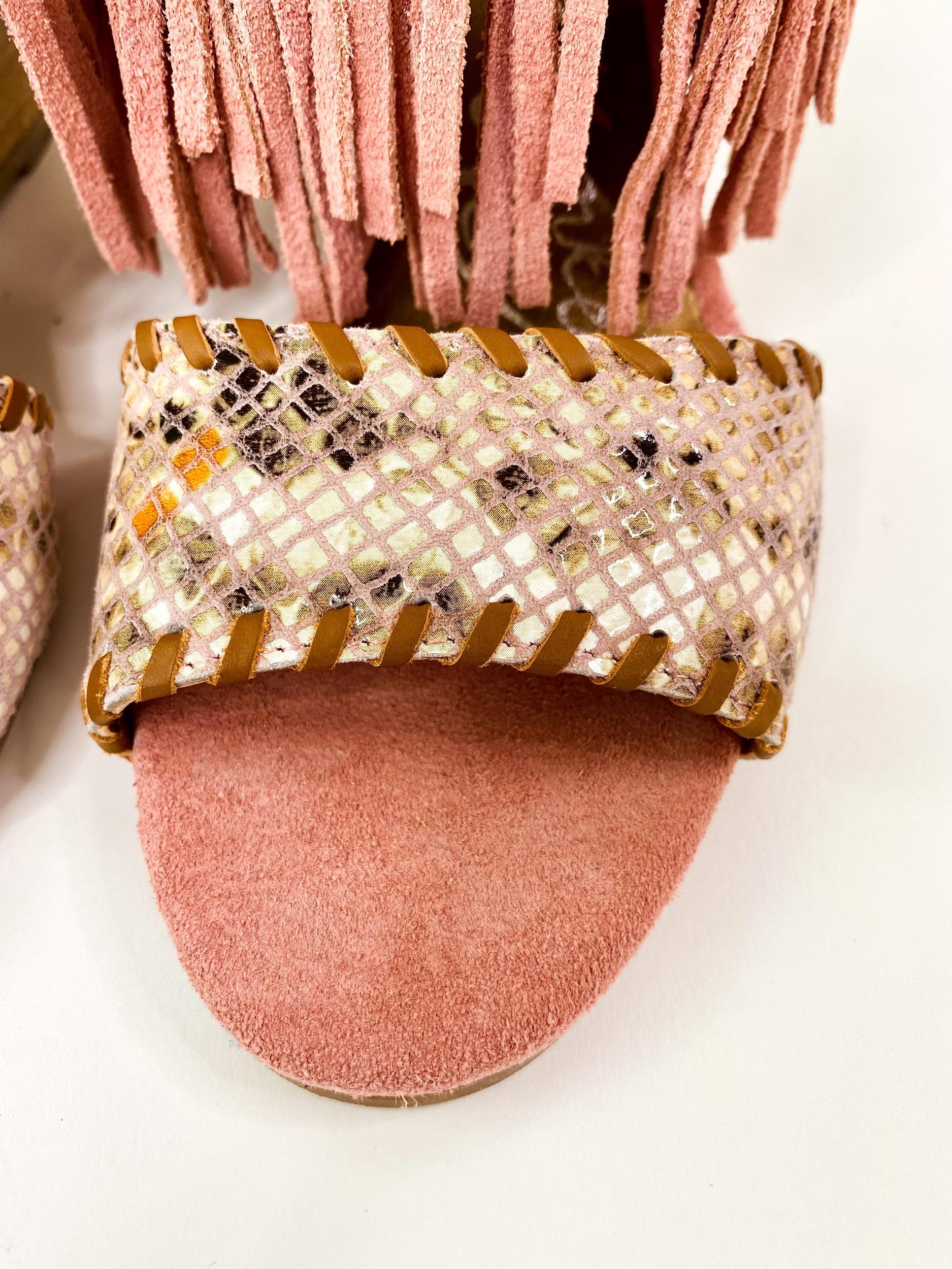 True Fringe Wedge in Blush Product Image