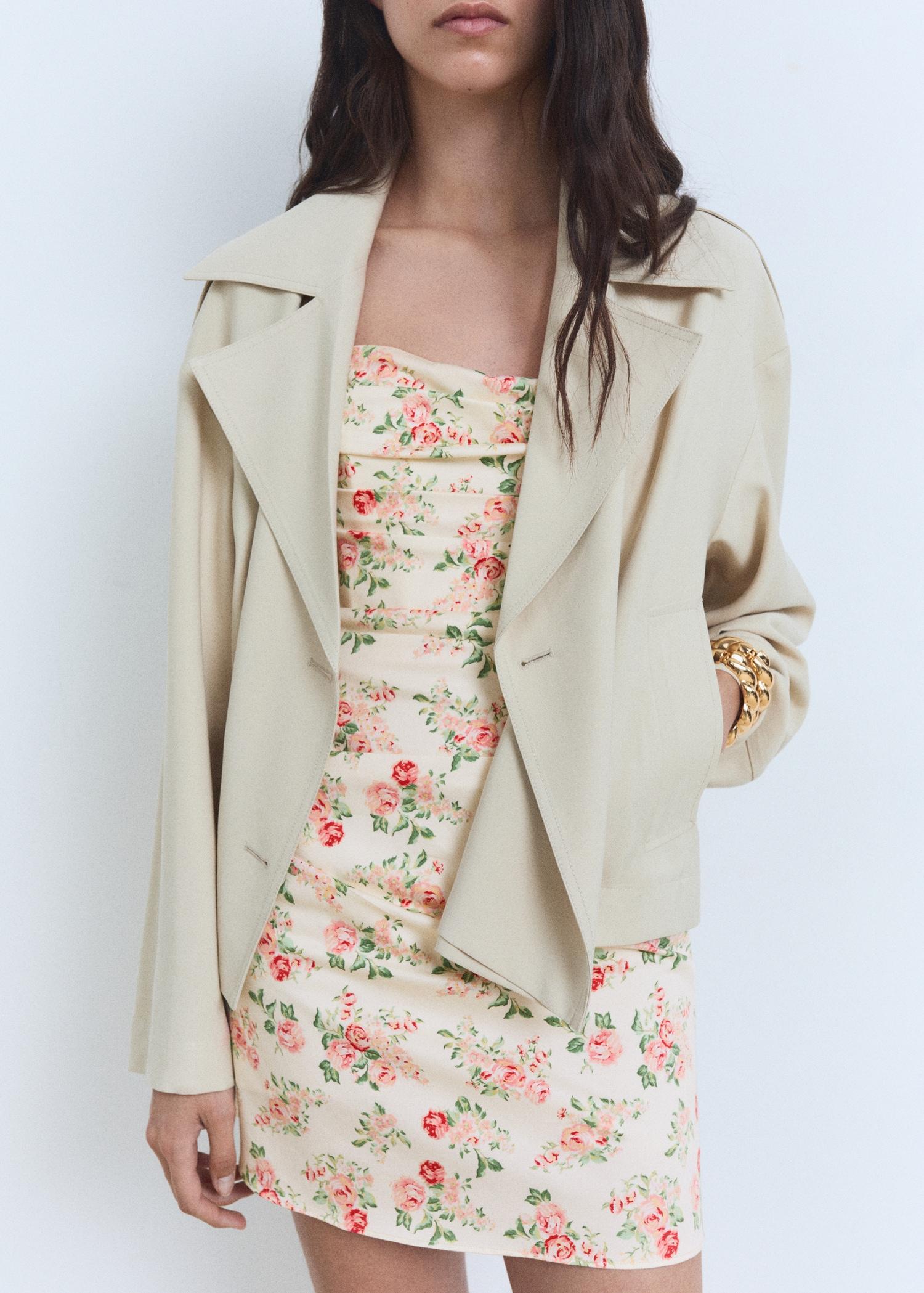 Strapless floral dress - Women | MANGO USA Product Image