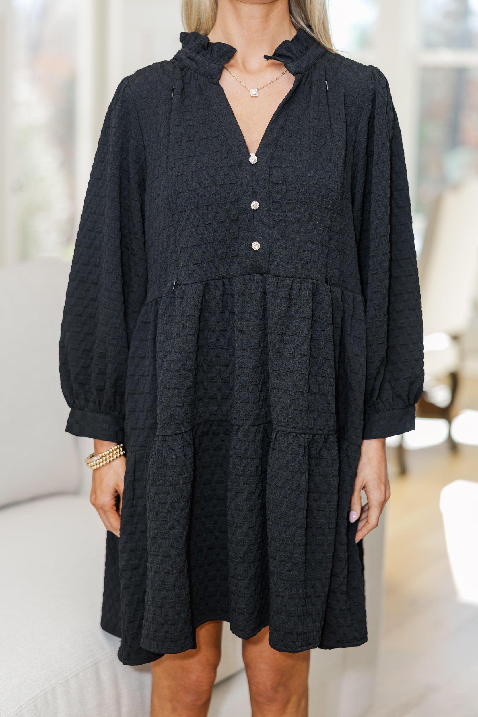 NURSING COLLECTION: All Up To You Black Textured Dress Female Product Image