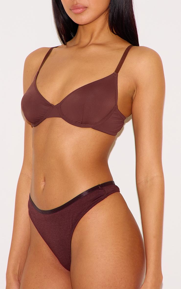 Brown Non Cupped Underwired Bra Product Image