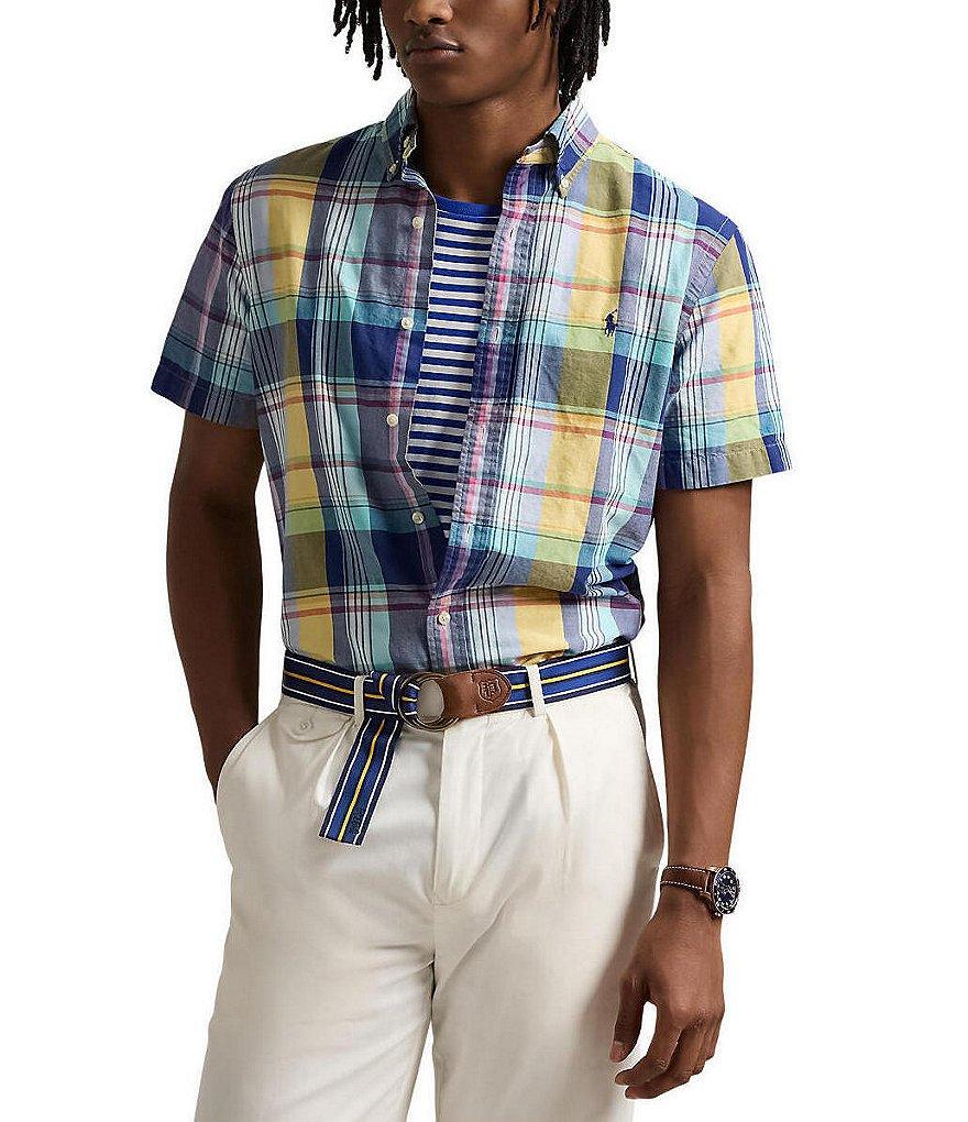 Polo Ralph Lauren Classic Fit Medium Plaid Oxford Short Sleeve Woven Shirt Product Image