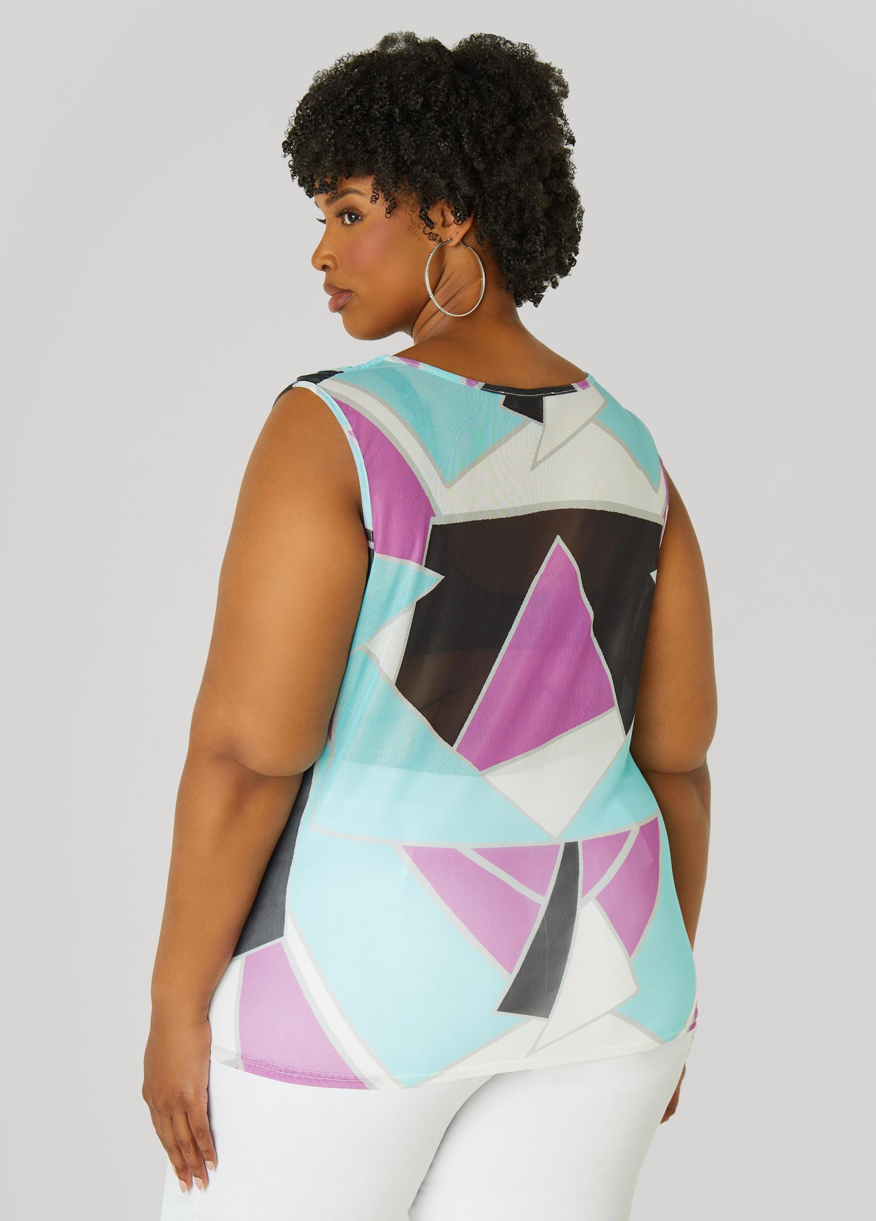 Abstract Cowl Neck Top Product Image