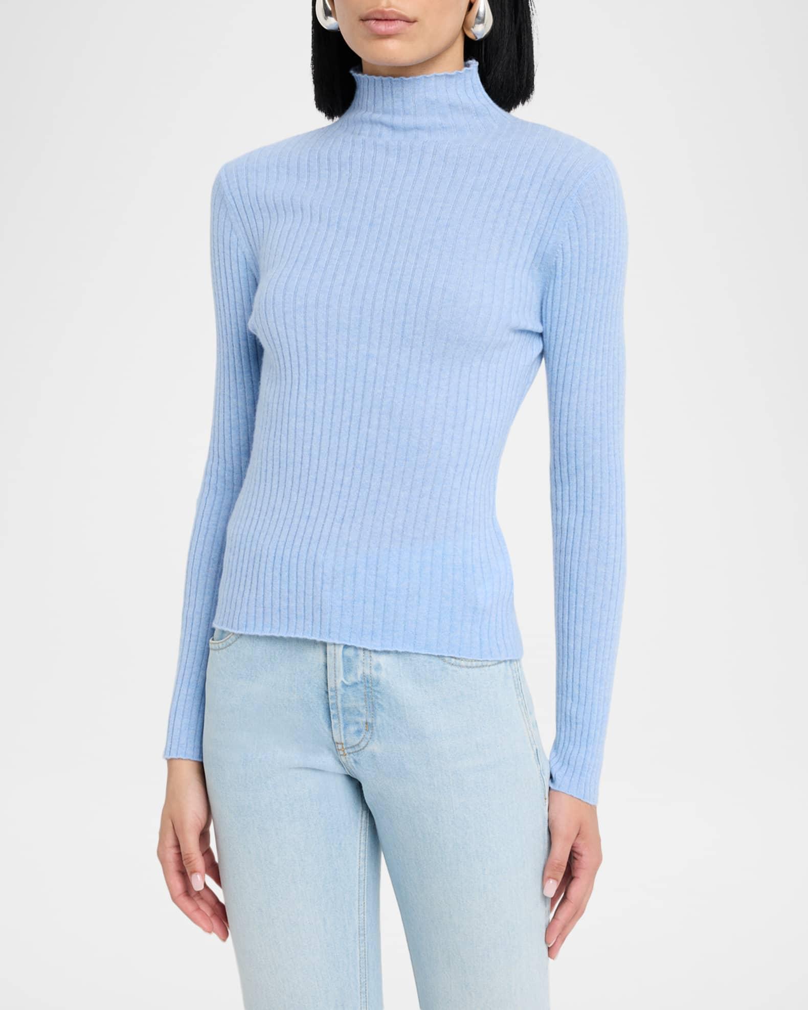 Ariana Cashmere Ribbed Turtleneck Sweater Product Image