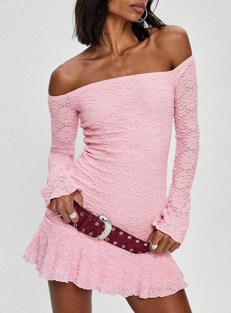 Vancesca Long Sleeve Mini Dress Pink Product Image