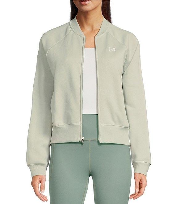 Under Armour Rival Fleece Crew Neck Long Sleeve Bomber Jacket Product Image