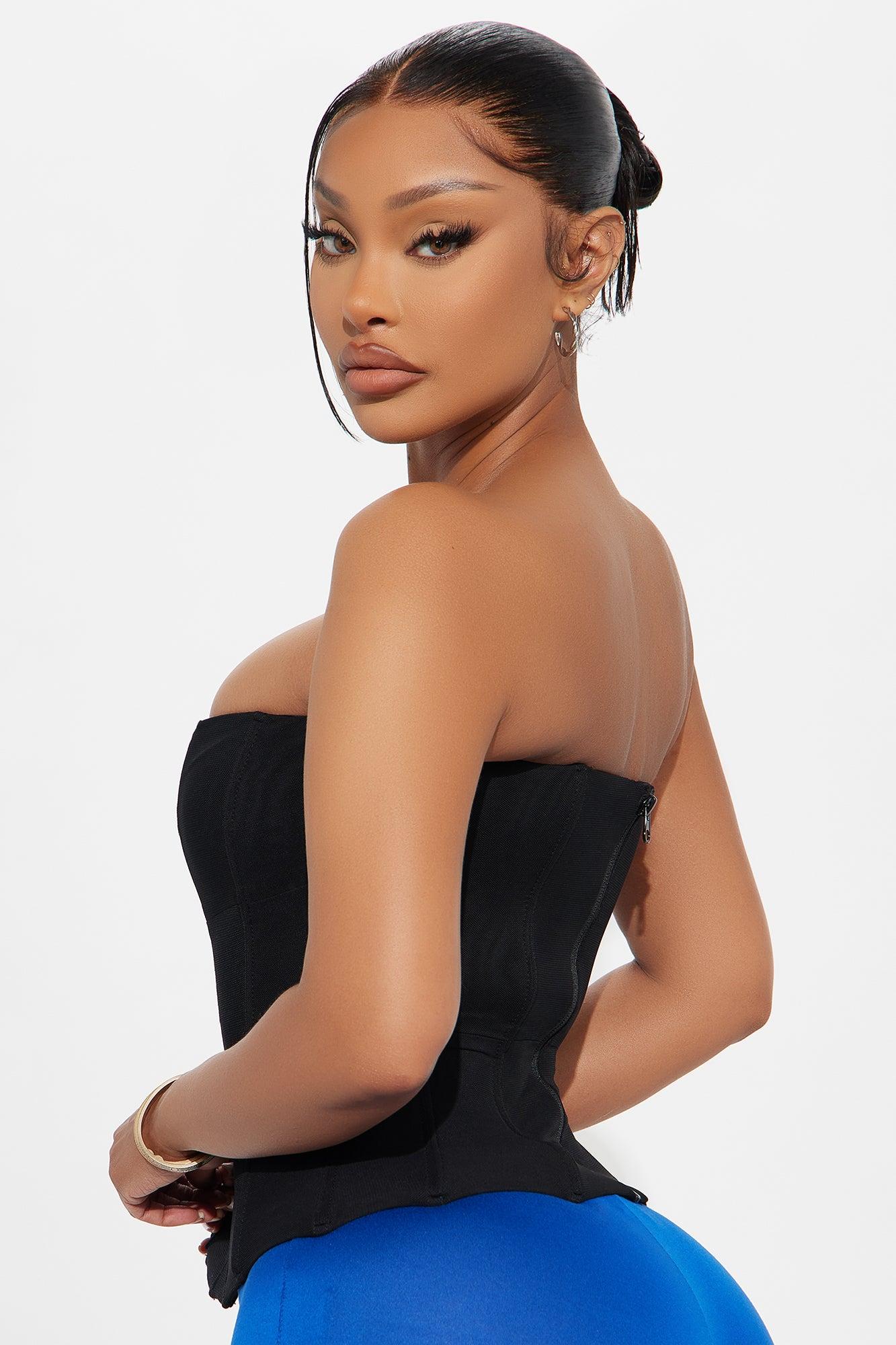 Power Mesh Corset Top - Black Female Product Image