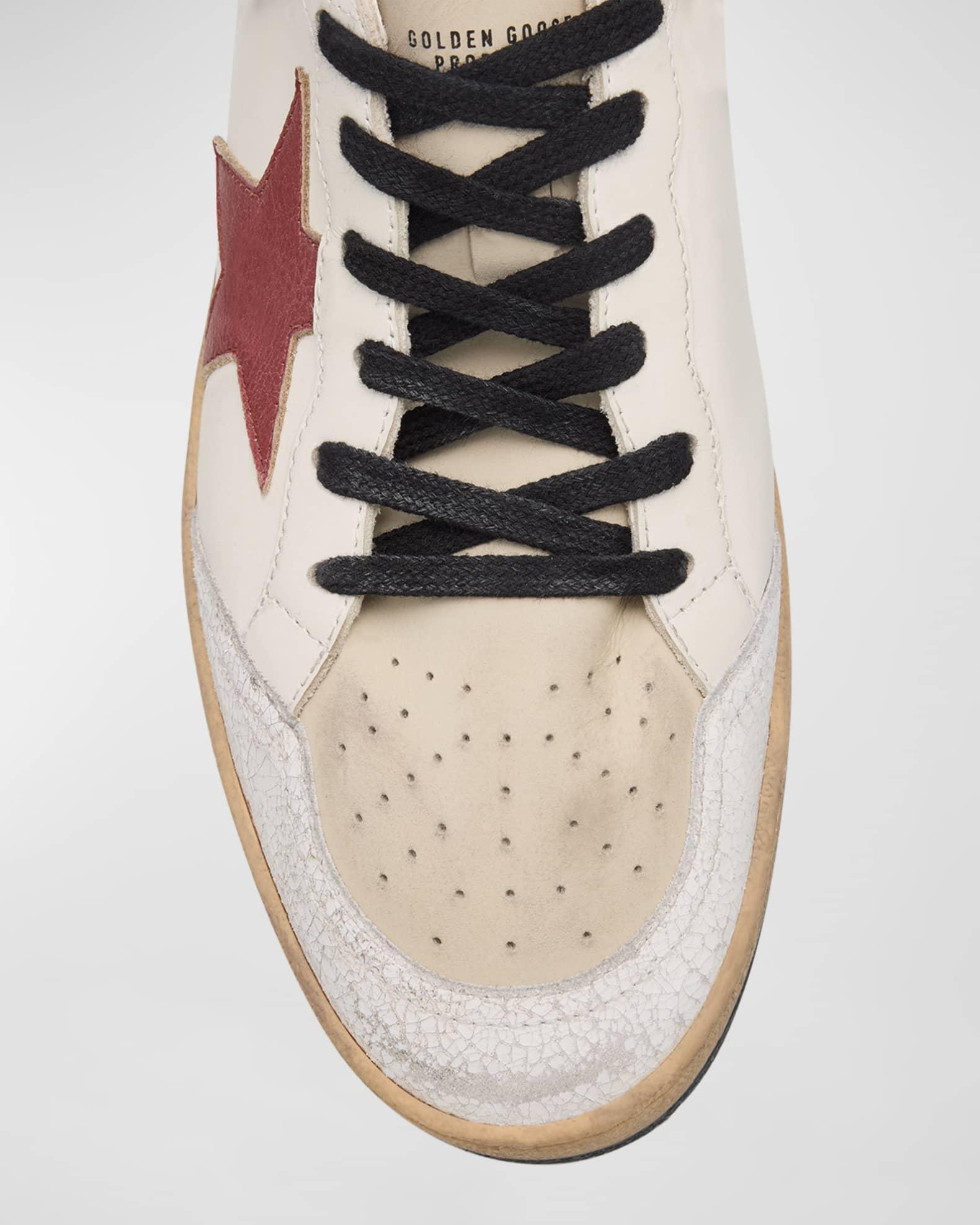 Men's Ballstar Crackle-Heel Leather Low-Top Sneakers Product Image