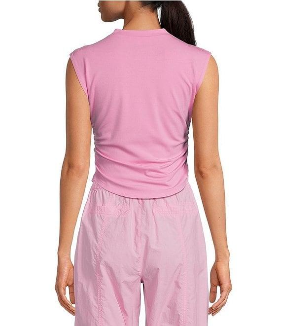 Gianni Bini Knit Mock Neck Cap Sleeve Crop Top Product Image