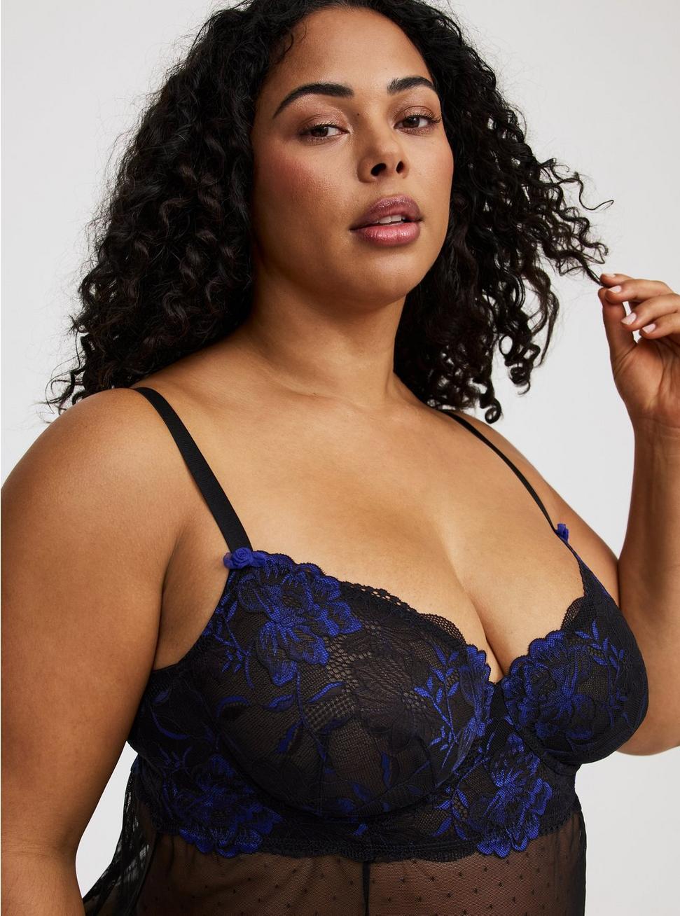 Lace Underwire Point D'Esprit Babydoll Product Image