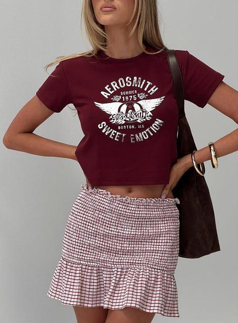Aerosmith Vintage Graphic Top Burgundy Product Image